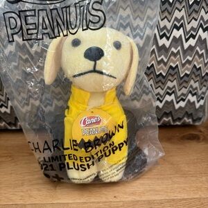 Raising Cane's Peanuts Canine Companions LE Charlie Brown Plush Puppy Dog